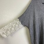 Claudie Pierlot Sweater Womens Size 2 Gray Wool Cashmere Lace Sleeves EUC Photo 4