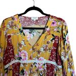 Umgee Tunic Top Womens Blouse Medium Mix Floral Print Boho Gauze Balloon Sleeves Photo 1