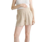 Quince 100% European Linen Maternity Shorts Tan Driftwood Size Small Photo 0