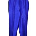 Vintage Jane Seymour 100% Silk Barrel Trousers Pants 8 Petite Blue Satin Disco Size 8P Photo 1