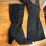 Style & Co Addy Heeled Knee High Boots Size 11 Black Faux Suede Casual Career Photo 2