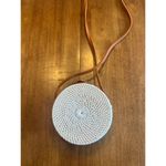 Woven Rattan Crossbody Bag Boho Wicker Round Purse Summer Beach‎ Basket Bag White Photo 5