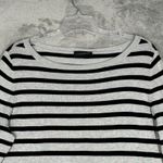 Lane Bryant Sweater Womens 18 20 Black Gray Striped Bell Sleeve Casual Neutral Photo 3