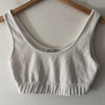 ZARA  White Terry Texture Scoop Neck Bralette Crop Top Photo 0