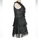 Delfi Collective Black Ruffle Metallic Shimmer Whimsigoth Party Dress Size Small Photo 5