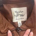 Maralyn & Me  Brown Leather Jacket Size Large Juniors Photo 6