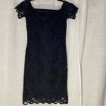 Ambiance Bodycon Dress Juniors S Floral Black Lace Lined Short Sleeve Stretch Photo 3