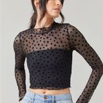 Francesca's Francesca’s Jessi Velvet Long Sleeve Top Size S Photo 0