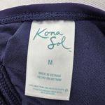 Kona Sol  Blue Padded Tie Ruffle Bikini Top Swimwear Medium Photo 3