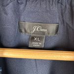 J.Crew Shaded Floral Crinkle Chiffon Smocked Neck Blouse Sz XL Long Sleeve Navy Photo 6