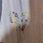 Victoria's Secret Blue and White Striped Pajama Pants With Floral Print Large Photo 6