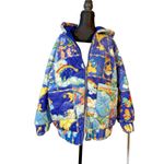 Dolls Kill  Care Bears Puffer Jacket Quilted Hooded Rainbow Y2K Rave Sz XS Photo 5