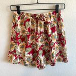 American Vintage CALIFORNIA CONCEPTS Vintage Y2K Top & Mini Shorts Set Red Floral Womens XS-M Photo 5