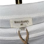 Cost Plus World Market Cream Blouse with Embroidered Sleeves sheer poof Sleeves Size L Photo 5