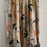 Patrons of Peace  Women's Large Tan Floral‎ Maxi Skirt High Slit Boho Photo 0