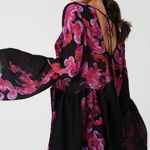 Free People Intimately  Black & Pink Bell Sleeve Slip Dress Photo 2