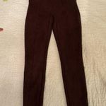 Spanx High Waist Faux Suede Leggings Merlot Burgundy Small Photo 1