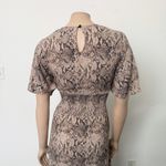Free Press [] Snake Print Side Slit Crew Neck Flutter Sleeve Midi Dress Sz Large Photo 5