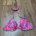 Aerie Womens Blakey Underwire Halter Bikini Bra Top Size 34A Geo Patterned Neon Photo 0