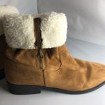 Maurice's Faux fur ankle boots Fold Over Women’s size 11 Tan Side Zipper EUC Photo 3