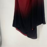 Halston Heritage  Women's‎ Chiffon Red Black Ombre One-Shoulder Cocktail Dress S Photo 4