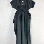 Rails  Yvette Cut Out Black Organic Cotton Midi Dress Size XL Photo 2