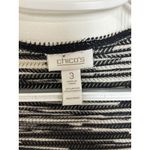 Chico's Chico’s Open Front Long Line Black White Cardigan Size 3 XL Elevated Basics Photo 2