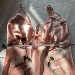 SheIn Pink Crane Print Satin Slip Night Dress Photo 11