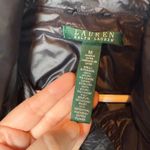 Ralph Lauren Quilted Puffer Jacket Black Down Fill Women's Medium Collar Snap Photo 3