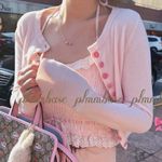 Pastel Pink Japanese Kawaii Style Cottage Balletcore Sweater Cardigan Top Size XS Photo 2
