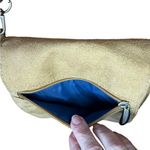 Travelon  Small Crossbody Bag Tan Mock Suede Pouch Purse Travel Green Compact Photo 1