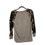 Pink Clover Heather Gray Floral Raglan Sweatshirt Stitch Fix Casual Cozy Top S Photo 2