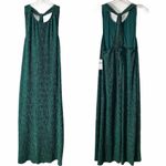 Anthropologie Maeve Crinkled Velvet Midi Dress size XL Green Twist Back NWT Photo 3