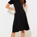 Loft NWT  Puff Sleeve Flounce Drop Waist Stretch Dress D2 Photo 0