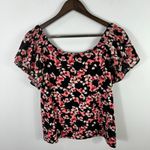 White House | Black Market White House Black Market Top S Black Pink Floral Whimsy Preppy Romantic Cottage Photo 7