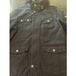 Wenven Woman's Black Coat‎ Jacket Parka Hood Military Style Sz Sm Pockets Patch Photo 5