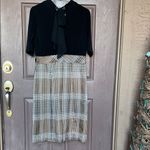 Robbie Bee  Black and Tan Plaid Midi Dress Photo 3