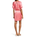 Saylor Zulu Satin Mini dress in Melon Pink Large New Womens Cocktail Photo 2