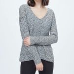 RDI  women's V-neck long-sleeve pullover sweater Gray & black blend knit / Medium Photo 10