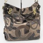 Coach  Brooke Suede Large Hobo Bag‎ Inlaid C Chocolate Brown Slouchy Retro 14340 Photo 2