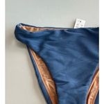 J.Crew NWT Ribbed High Rise High Leg Cheeky Bikini Swim Bottom Blue XS #3199 Photo 2
