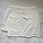 Lily Rain Women's White 100% Cotton Raw Asymmetrical Hem Jean Mini Skirt Sz Med Photo 6