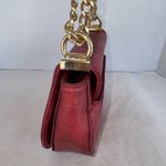 Bebe New Michelle Mini Saddle Red Croc-Embossed Chain Shoulder Bag-New With Tags Photo 6