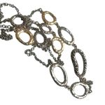 Liz Claiborne Hammered Oval Link Necklace, Silver & Gold-Tone with Marcasite-Sty Photo 7