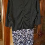 3/4 Sleeve Royal Blue, taupe and black leopard shift dress Size 5X Photo 1