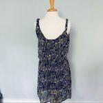 Angie  Francescas Collection Black Gray Blue Feather Sleeveless Sun Dress Size S Photo 5