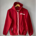 Brandy Melville  John Galt Cotton Red Zip Up Jacket Hooded Windbreaker Photo 0