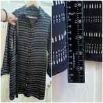 Theory Black Silk Semi Sheer Collared Waist Tie Long Sleeve Shirt Dress Small Photo 11