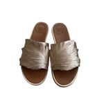 FITFLOP Rose Gold Leather Feather Cut Slide Sandals Size 8 Pink Photo 1