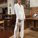 ZARA blazer white waisted tailored tuxado suit jacket Photo 6